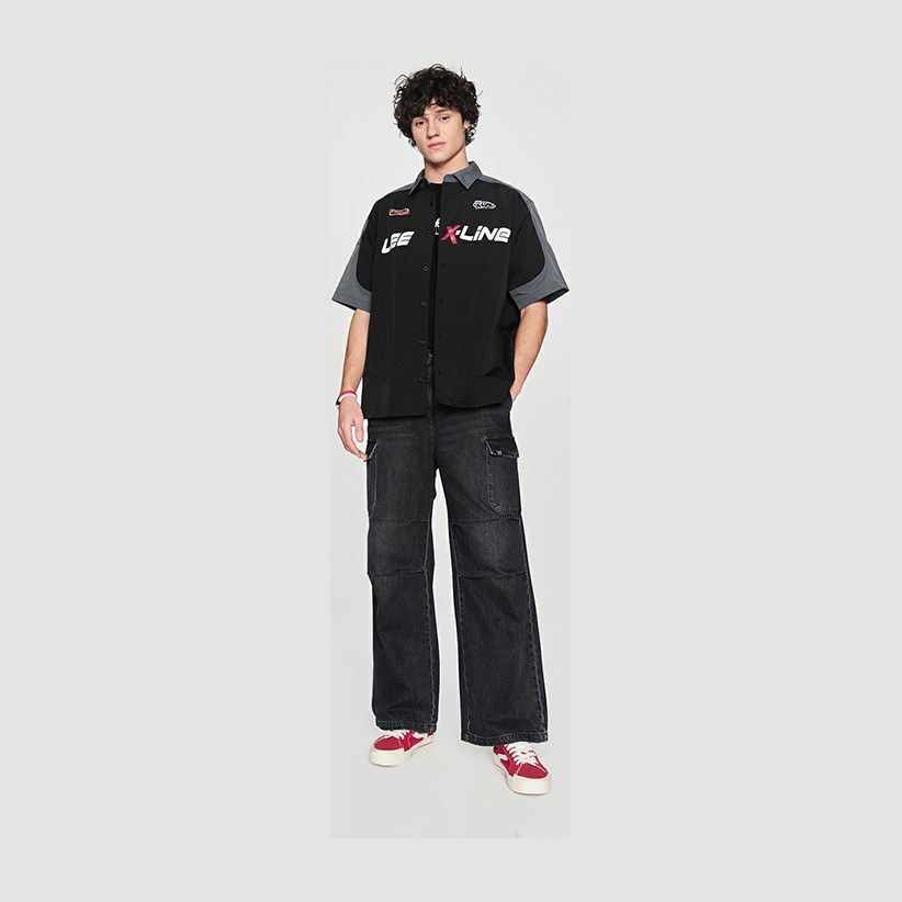 Lee SS24 Black Racing Print Polo Shirt