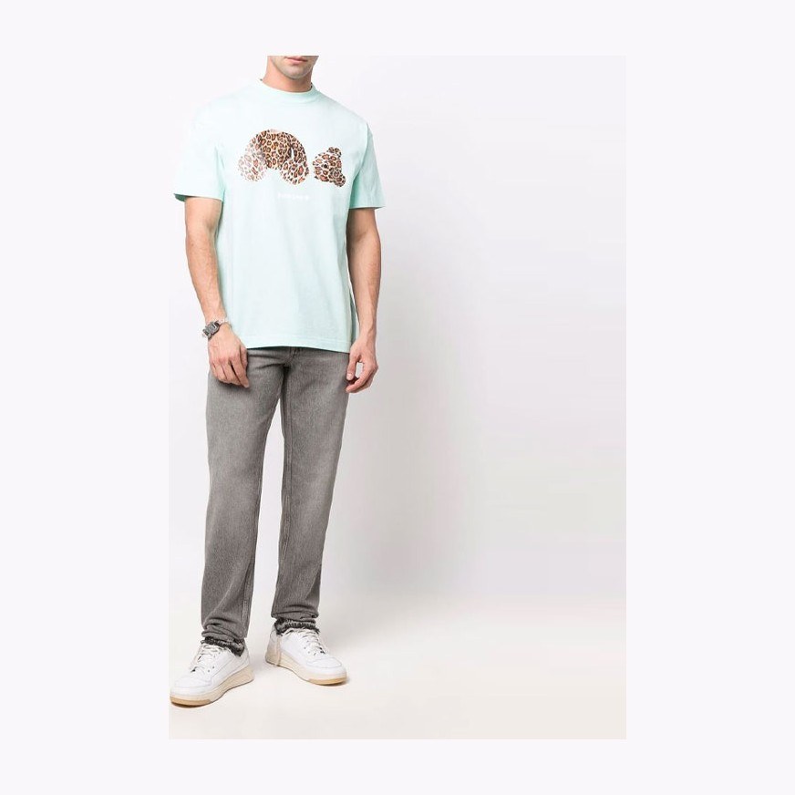 Palm Angels Blue Leopard Bear T-Shirt