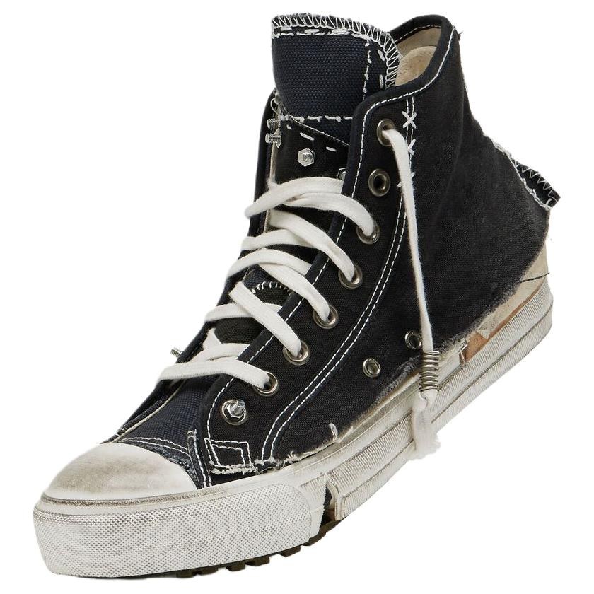 Maison Margiela Loved to Death High Top Canvas Sneakers Black
