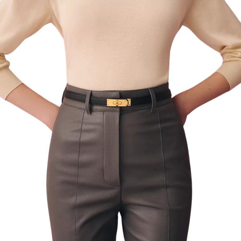 Hermes Kelly Epsom Belt Black 1.8cm