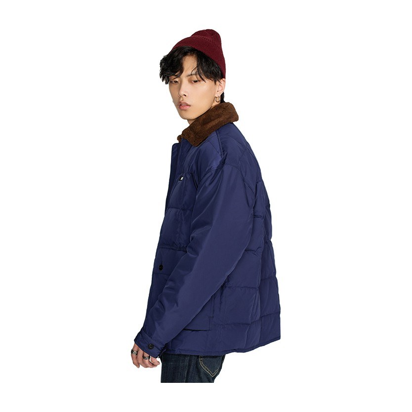 Lee Navy Blue Logo Puffer Jacket