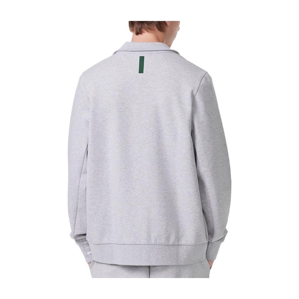 Lacoste Silver Grey Zip Sweatshirt