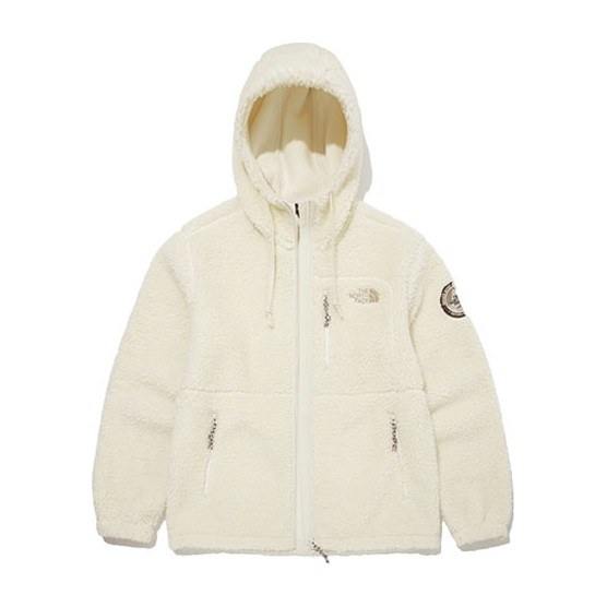 The North Face Logo Fleece Hoodie Beige