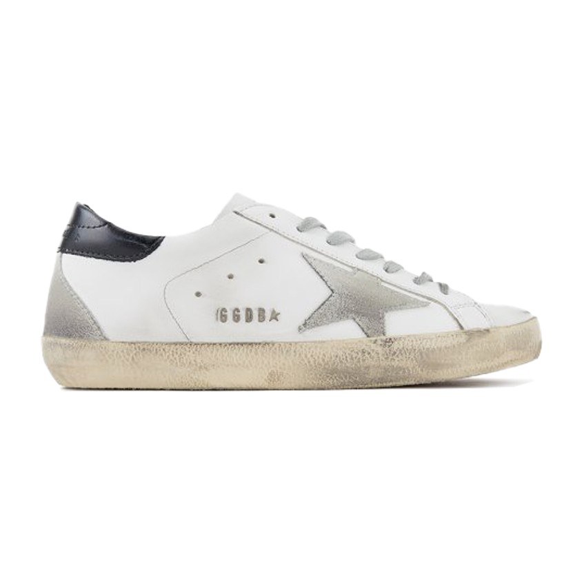 Golden Goose Super-Star Black Heel Gray Star