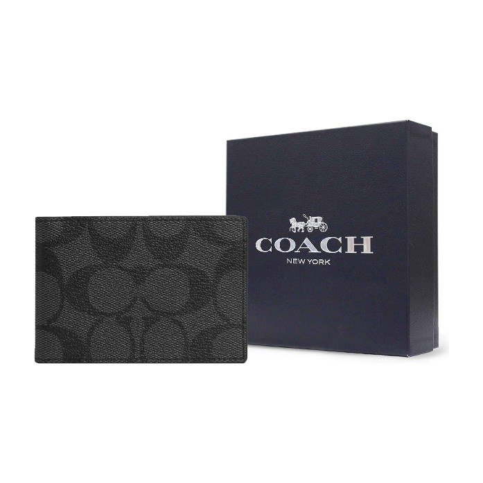 COACH Billfold Wallet 10 Black