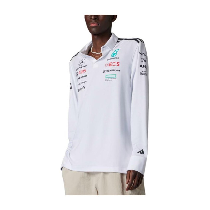 adidas x Mercedes-AMG Petronas F1 Team SS25 Polo Shirt White/Black