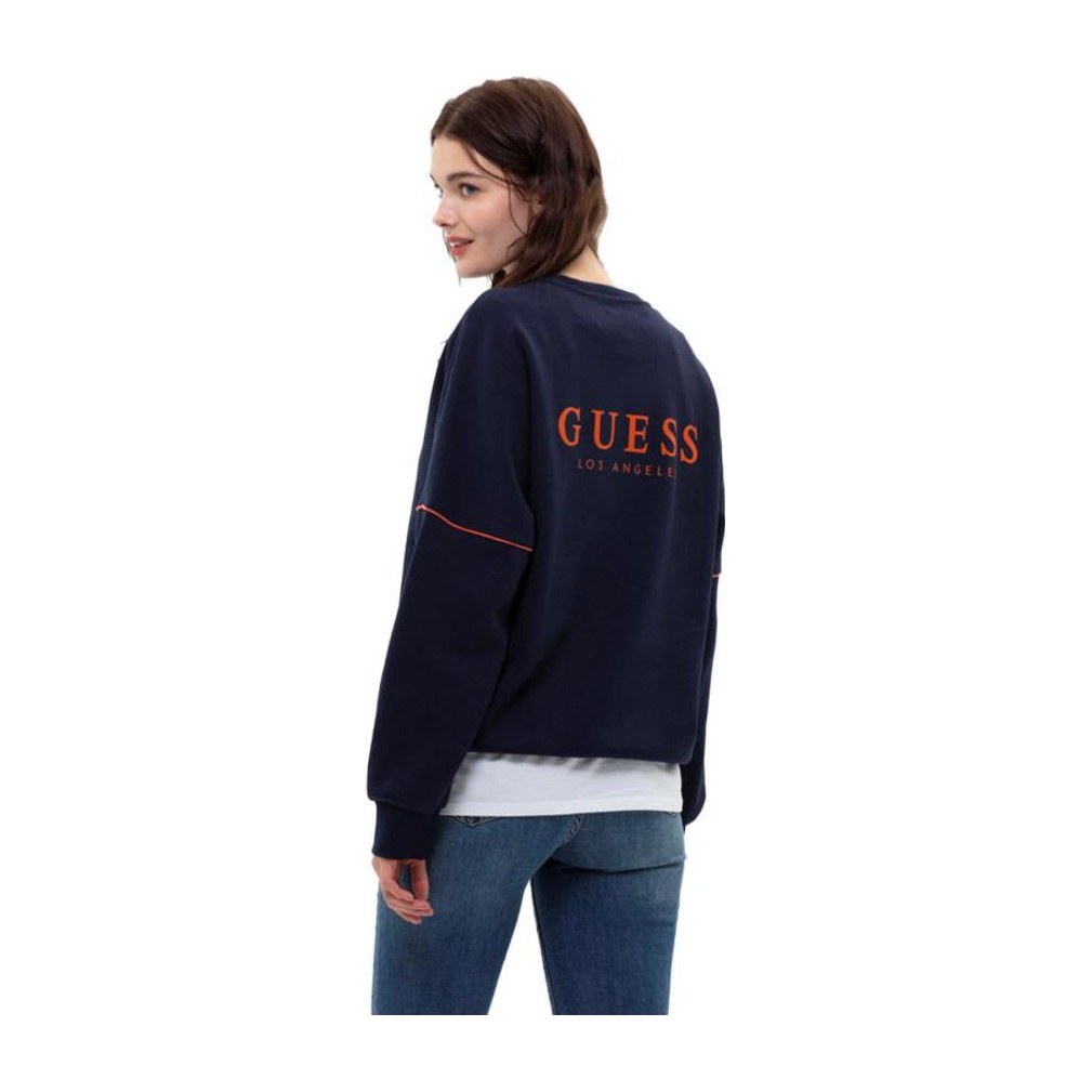 GUESS Logo Crewneck Sweatshirt Brown
