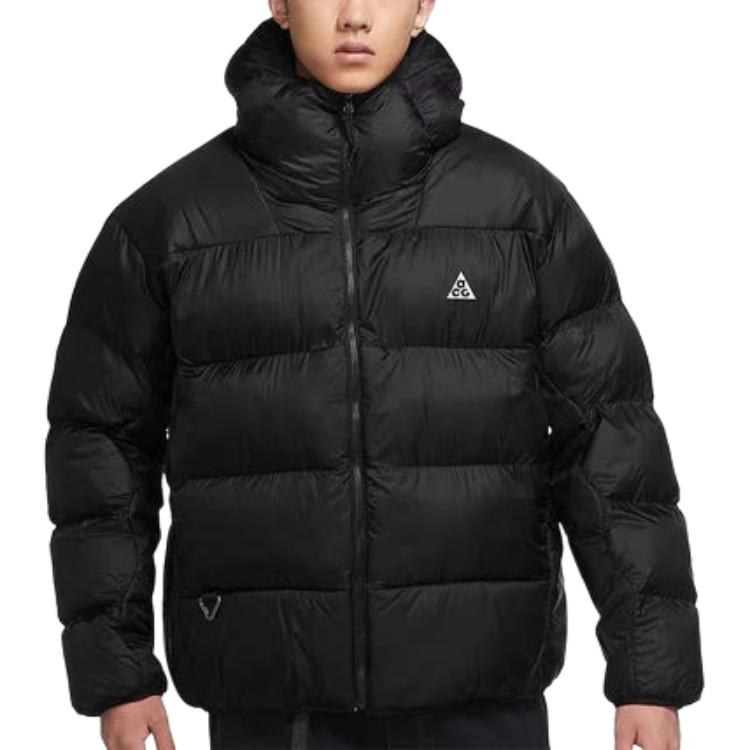 Nike ACG Logo Print Hoodie Jacket Black