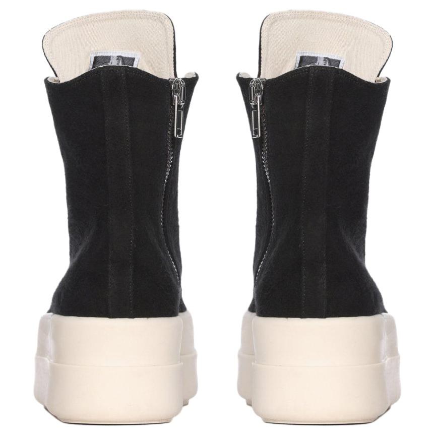 Rick Owens DRKSHDW Round Toe Zip High Top Sneakers Black