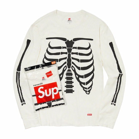 Supreme x Hanes x Bones Thermal Crew