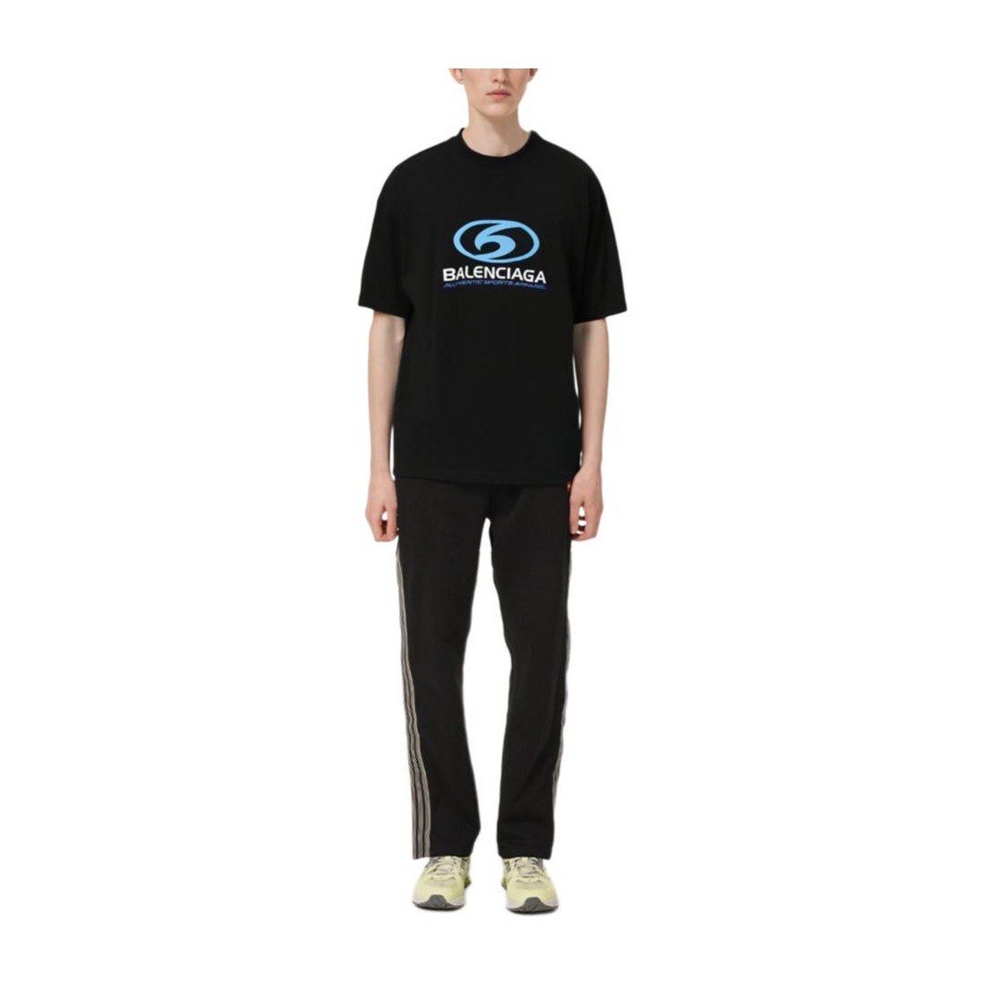 Balenciaga Logo Print Crewneck T-Shirt Black