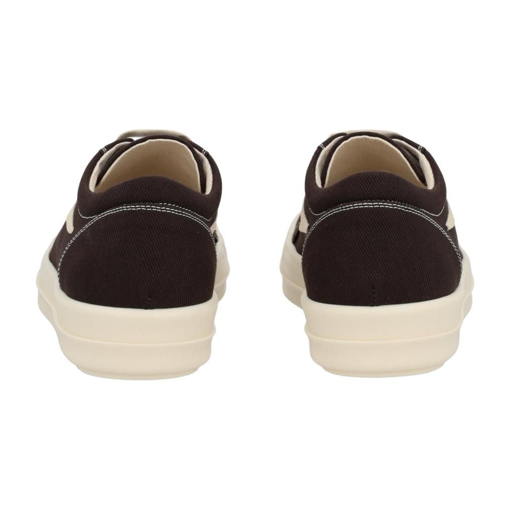 Rick Owens DRKSHDW Vintage Round Toe Low Canvas Sneakers Brown