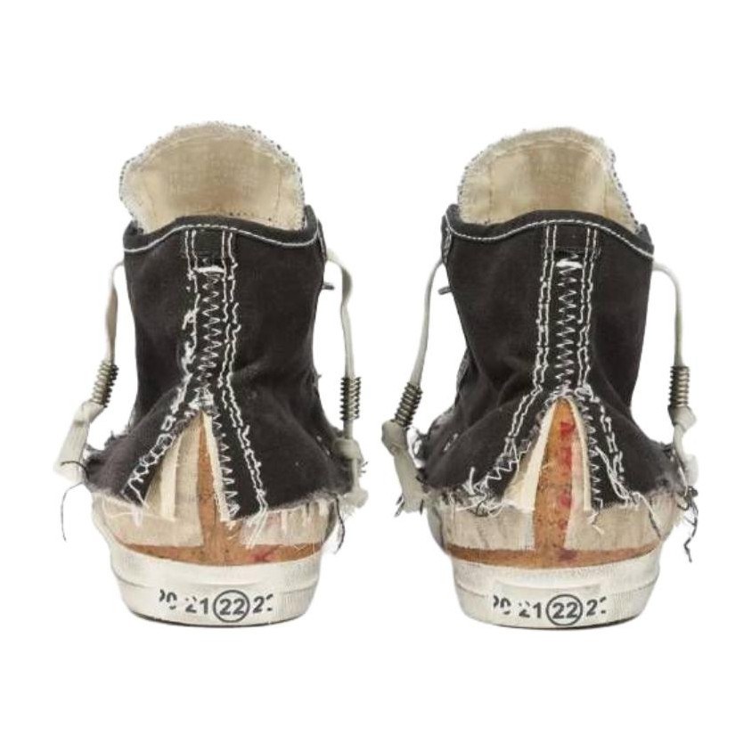 Maison Margiela Loved to Death High Top Canvas Sneakers Black