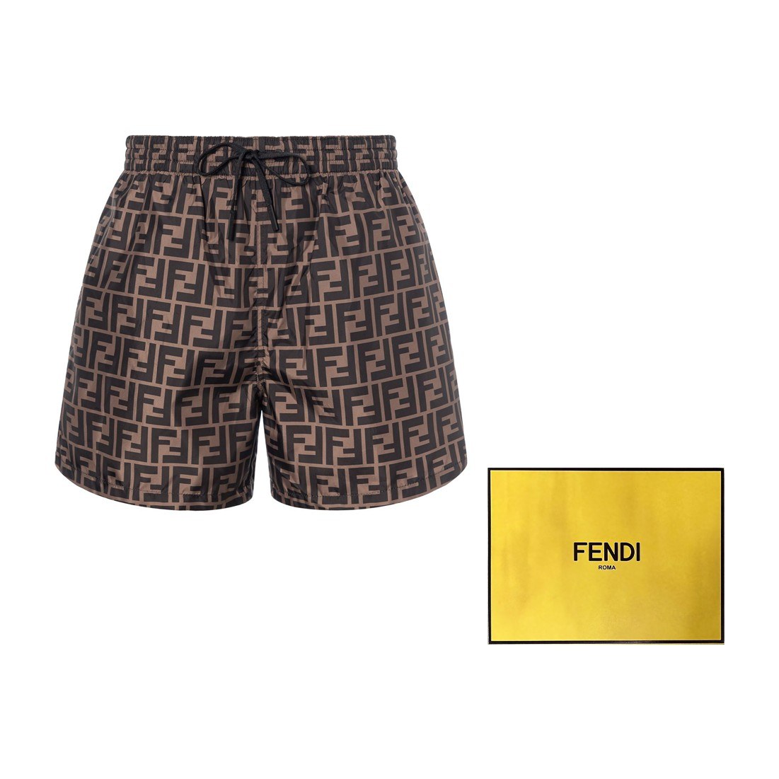 Fendi SS21 Logo Shorts Brown