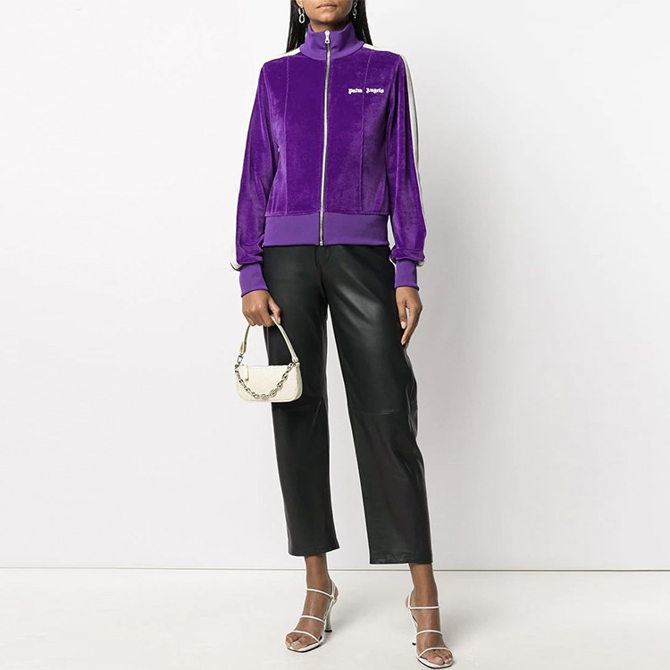 Palm Angels Chenille Track Jacket Purple
