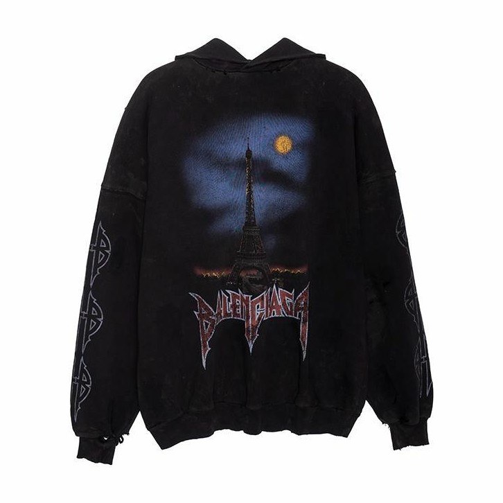Balenciaga FW23 Logo Hoodie Black