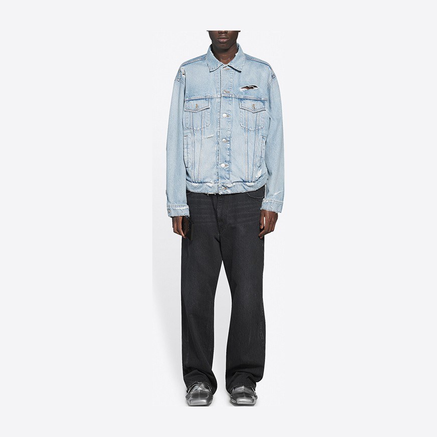 Balenciaga FW21 Barcode Denim Jacket