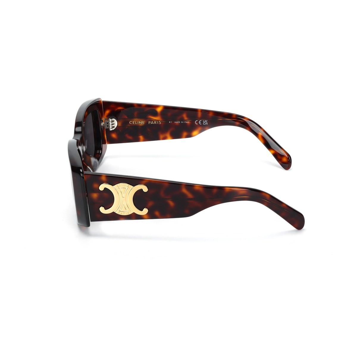CELINE Logo Square Sunglasses Tortoiseshell