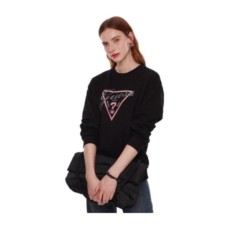 GUESS Classic Triangle Logo Pullover Sweatshirt