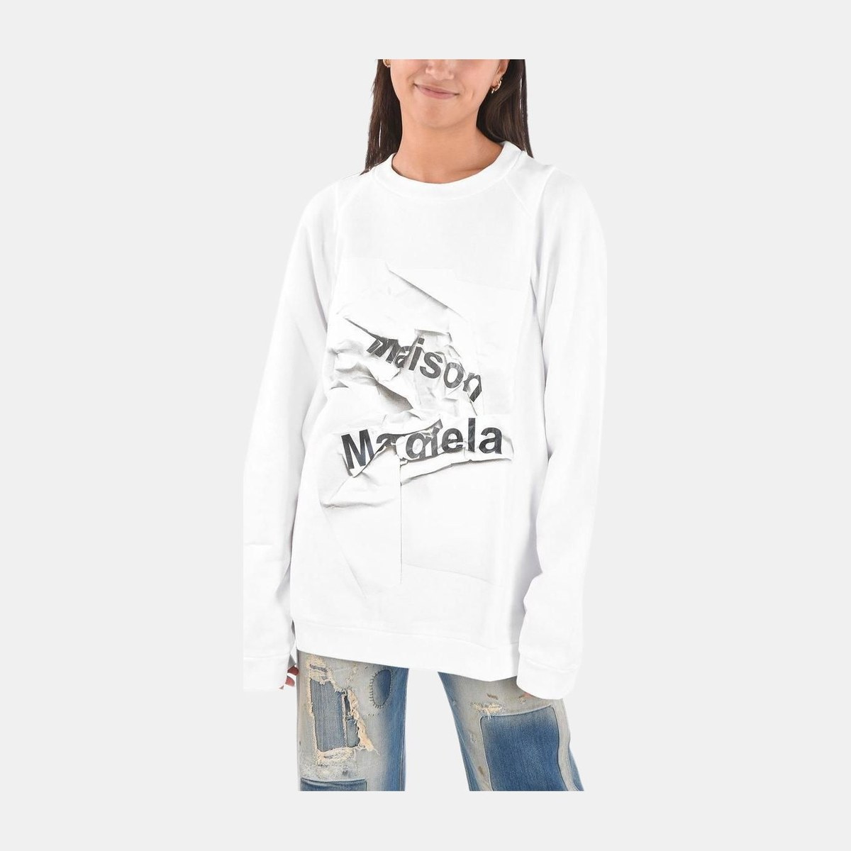 Maison Margiela Logo Crewneck Sweatshirt White