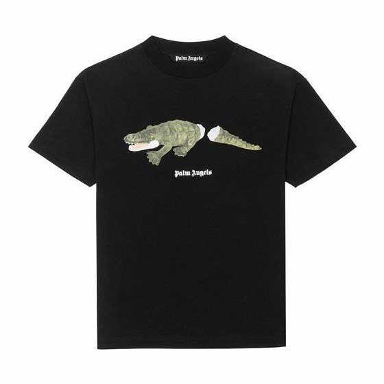 Palm Angels Crocodile Print T-Shirt Black