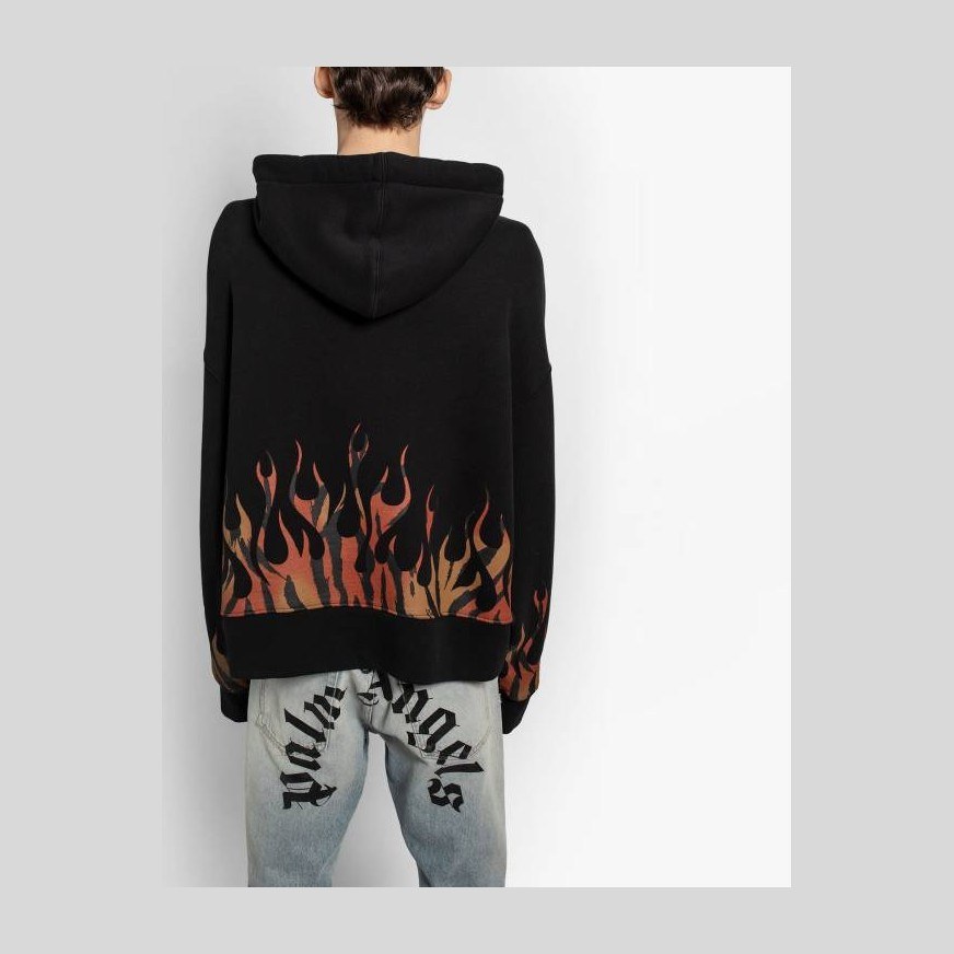 Palm Angels Tiger Flame Hoodie Black