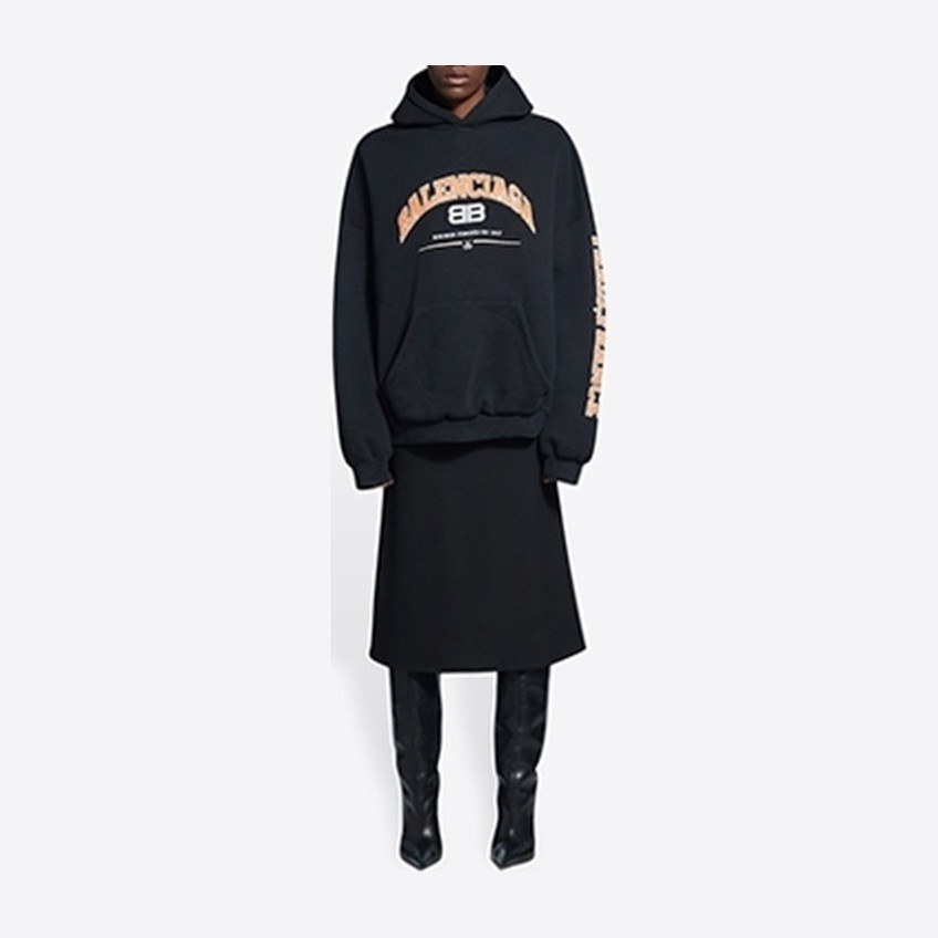 Balenciaga SS22 Logo Hoodie Black