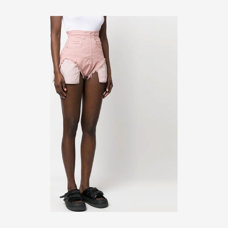 Rick Owens DRKSHDW SS23 Pink Denim Shorts