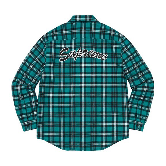 Supreme Arc Logo Quilted Flannel Shirt