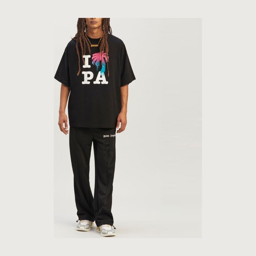 Palm Angels Logo Print T-Shirt Black