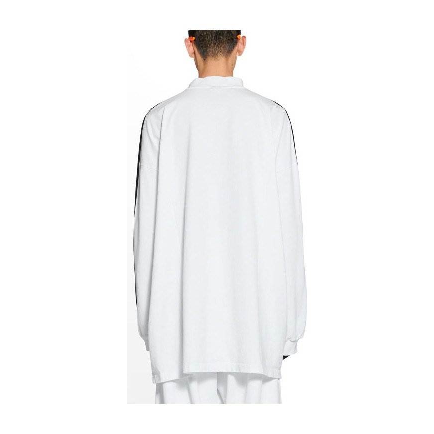 Balenciaga x adidas FW22 Striped Logo Crewneck White