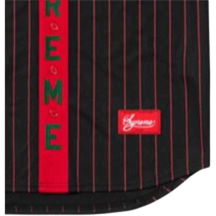 Supreme FW18 Vertical Logo Baseball Jersey Black
