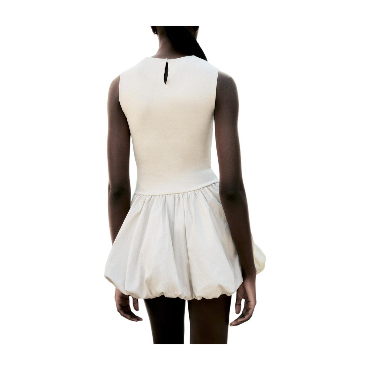 ZARA Sleeveless Knit Dress Beige
