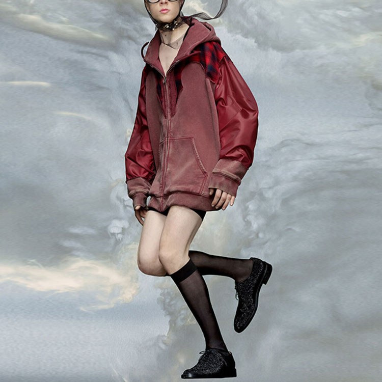 Maison Margiela x PENDLETON FW23 Bordeaux Hoodie