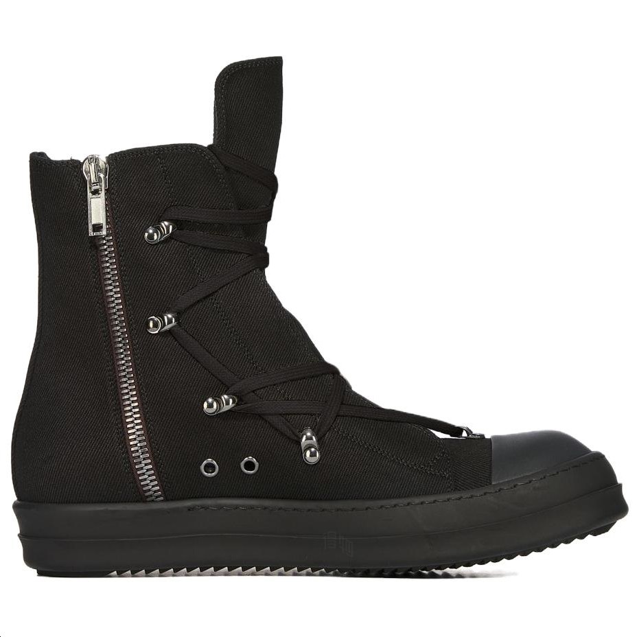 Rick Owens DRKSHDW Hexa High Top Canvas Sneakers Black