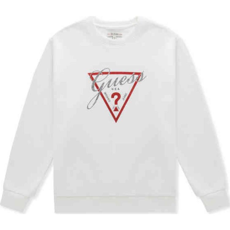 GUESS Classic Triangle Logo Pullover Sweatshirt