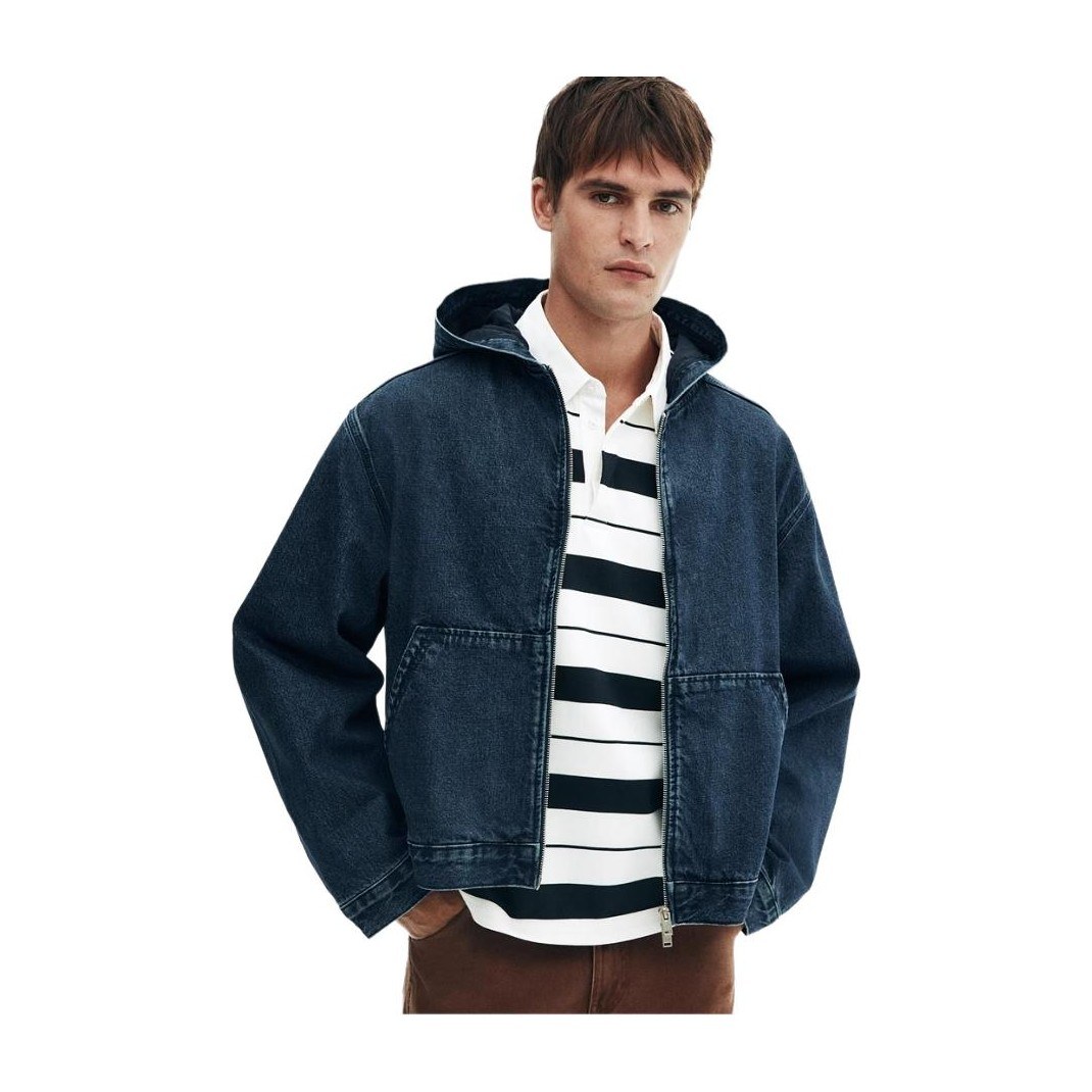 H&M Relaxed Hoodie Denim Jacket