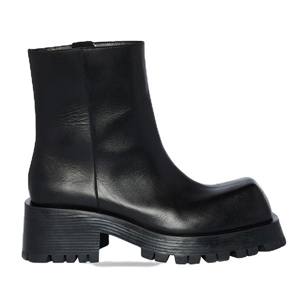 Balenciaga Trooper Leather Boots Black