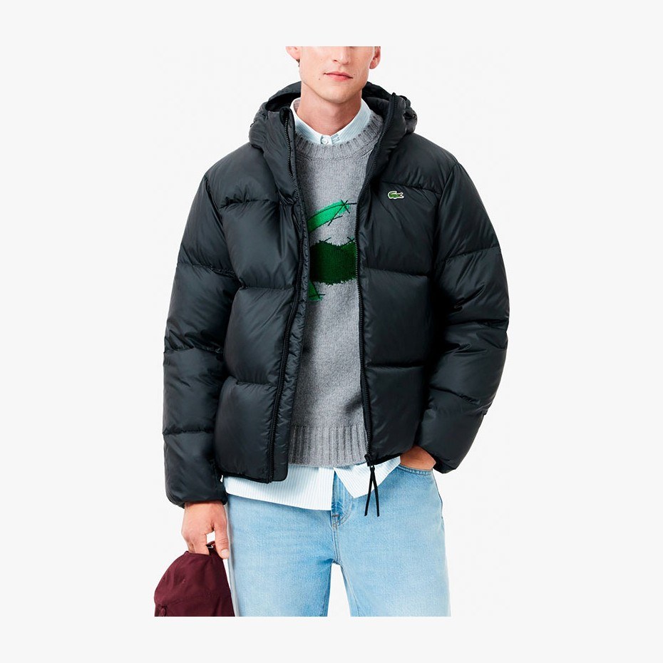 Lacoste Hooded Down Jacket Black