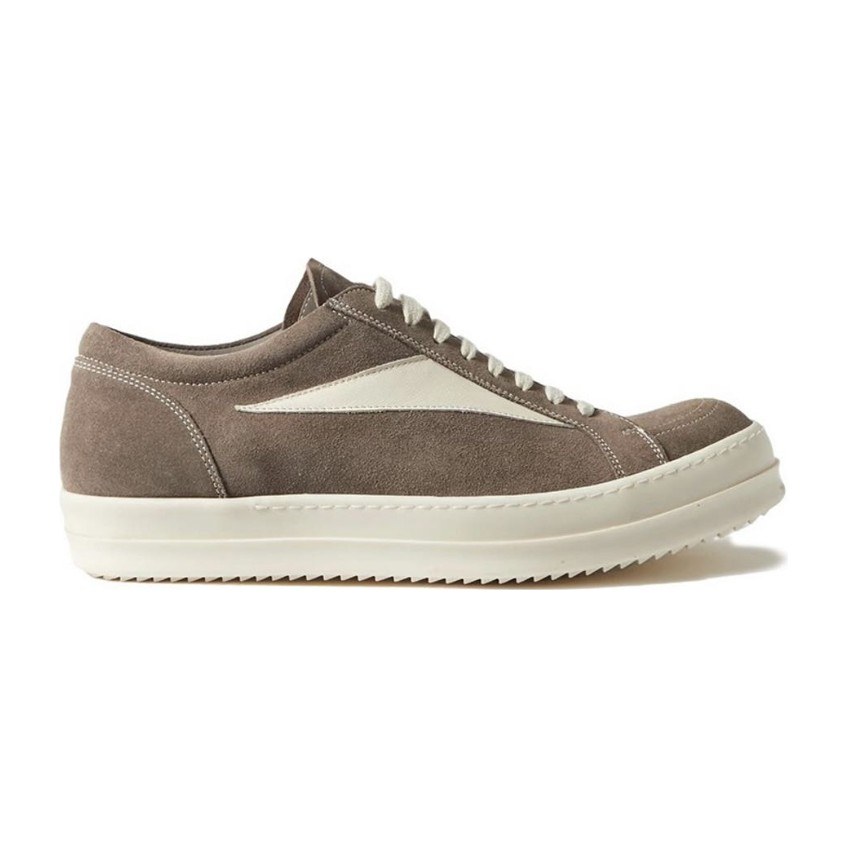 Rick Owens Low-Top Suede Sneakers Grey