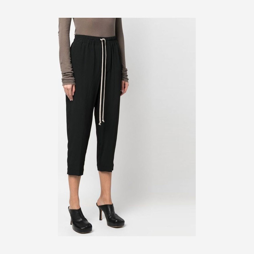 Rick Owens SS23 Drawstring High Waist Pants Black