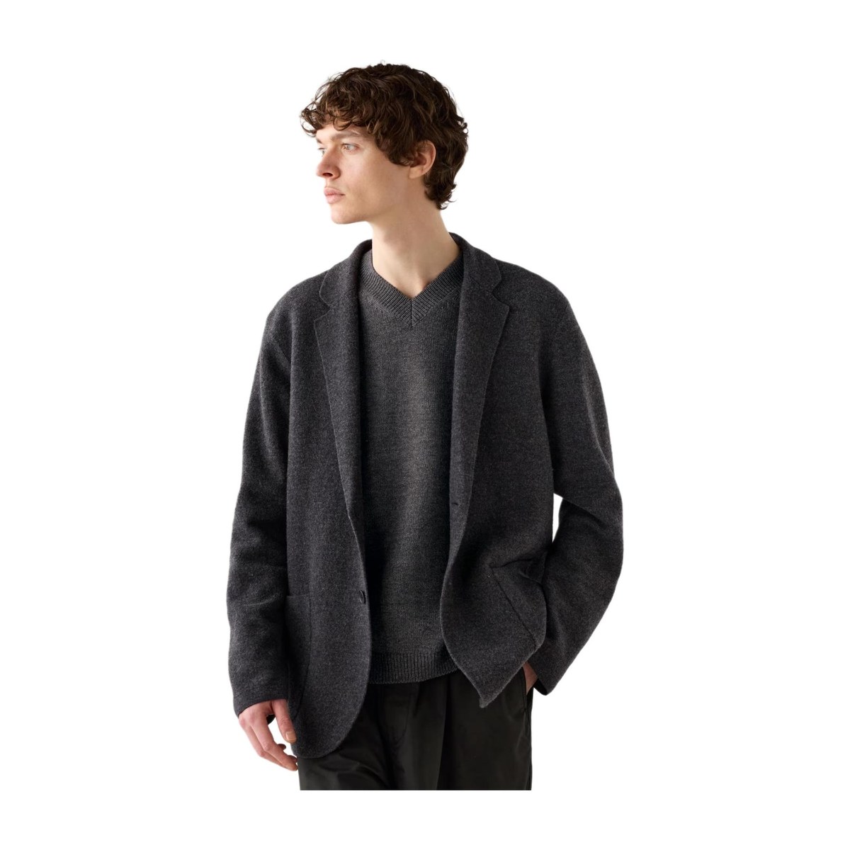 UNIQLO x Clare Waight Keller FW24 Knit Jacket Deep Gray
