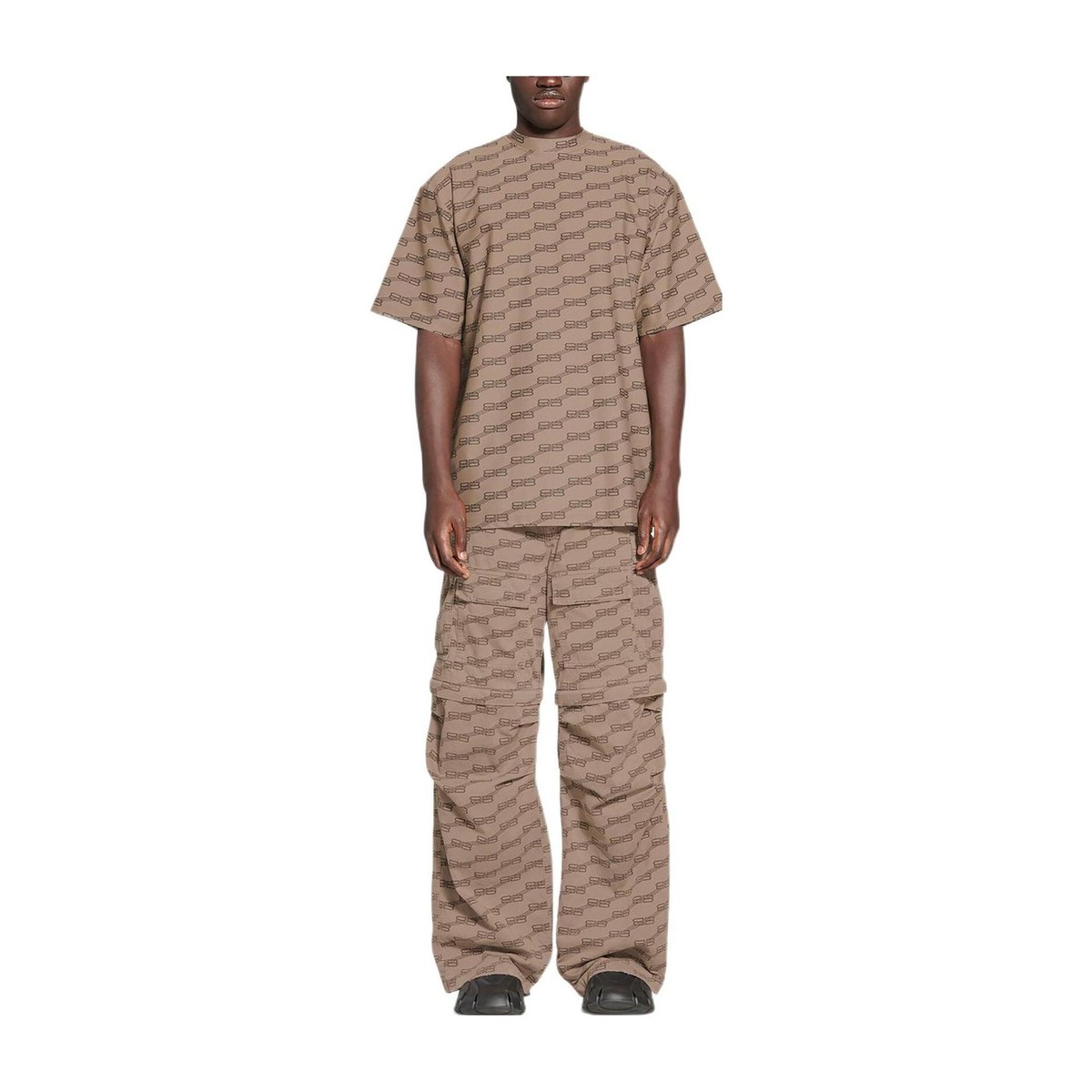 Balenciaga FW22 Logo Crewneck T-Shirt Brown
