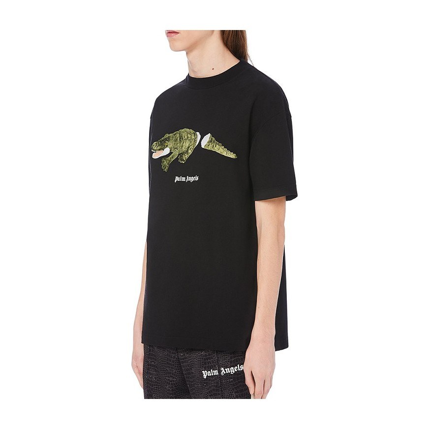 Palm Angels Crocodile Print T-Shirt Black