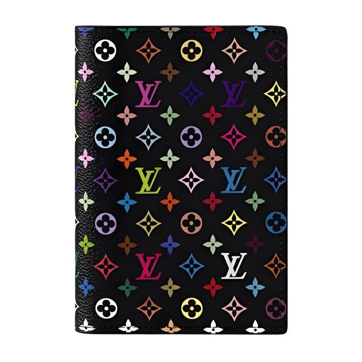 Louis Vuitton x Takashi Murakami Passport Holder Black Multicolor