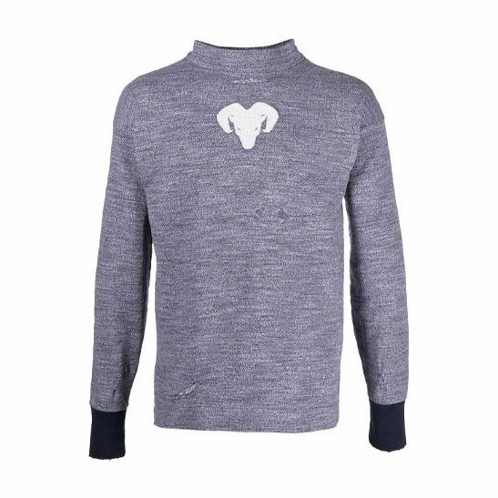 Maison Margiela SS22 Printed Crewneck Long Sleeve Tee Purple