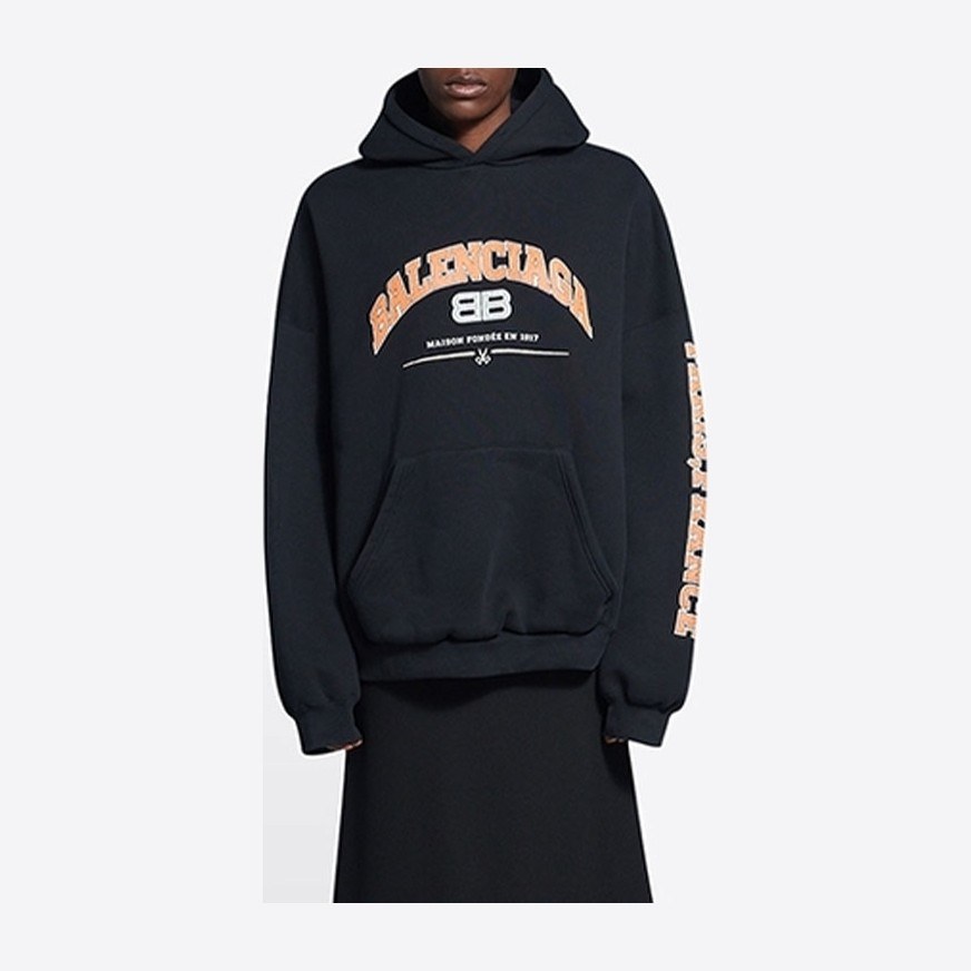 Balenciaga SS22 Logo Hoodie Black