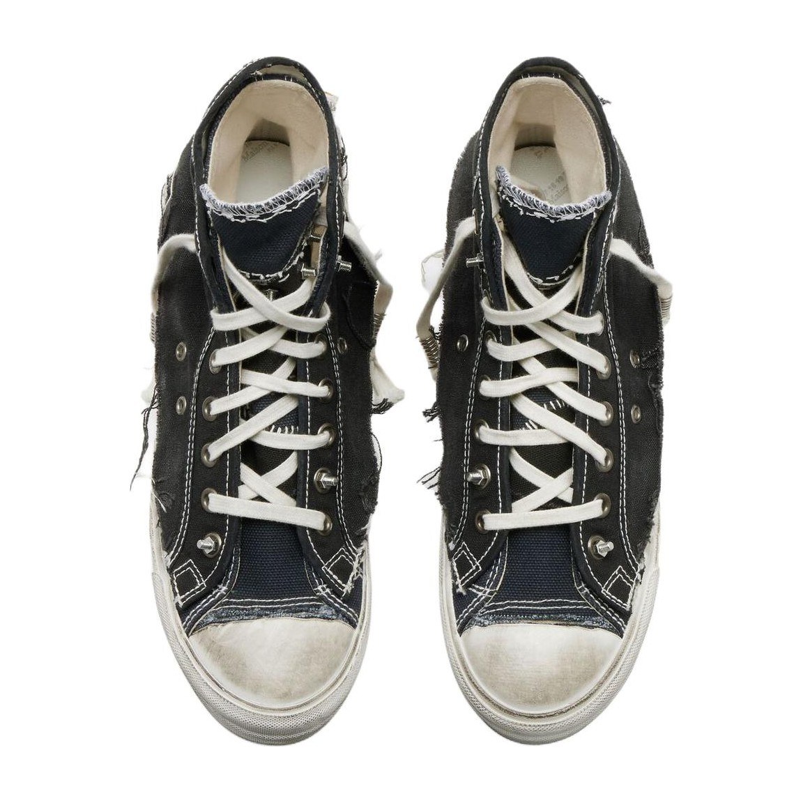 Maison Margiela Loved to Death High Top Canvas Sneakers Black