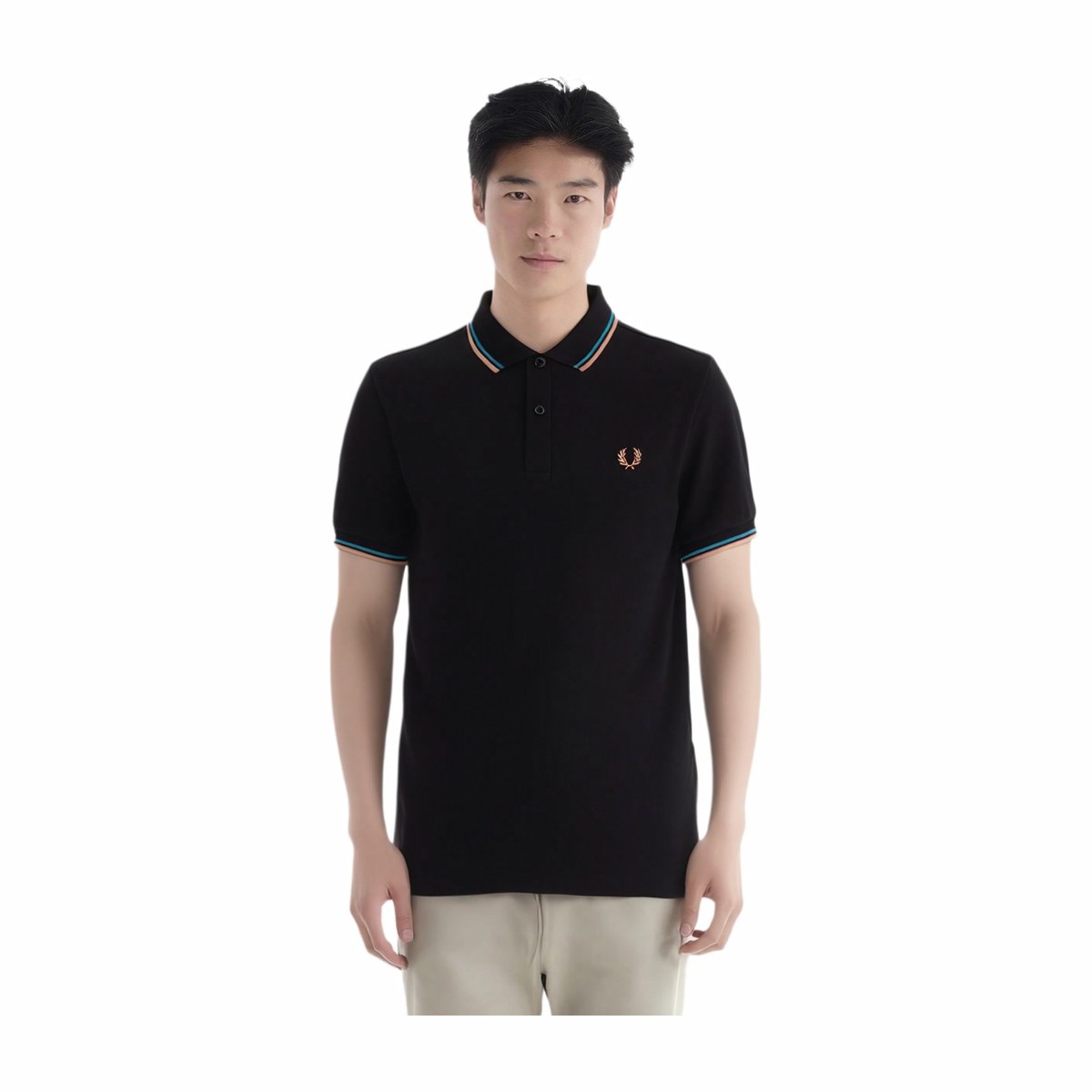 Fred Perry Polo Shirt Black/Light Rust