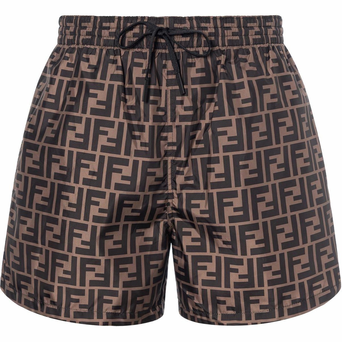 Fendi SS21 Logo Shorts Brown